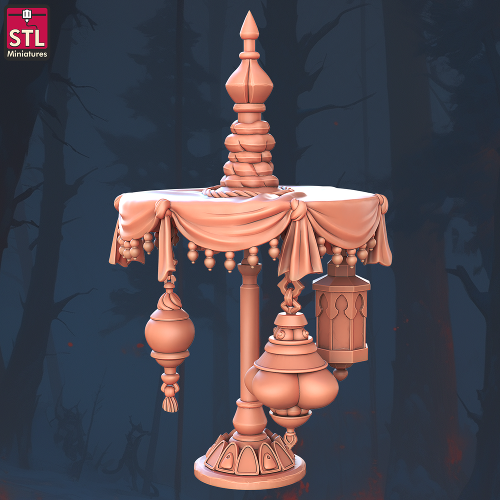 3D Printed STL Miniatures Flying Carpet Vendor Set 28 - 32mm War Gaming D&D (Online Only)