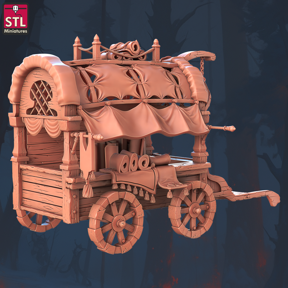 3D Printed STL Miniatures Flying Carpet Vendor Set 28 - 32mm War Gaming D&D (Online Only)