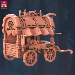 3D Printed STL Miniatures Flying Carpet Vendor Set 28 - 32mm War Gaming D&D (Online Only)