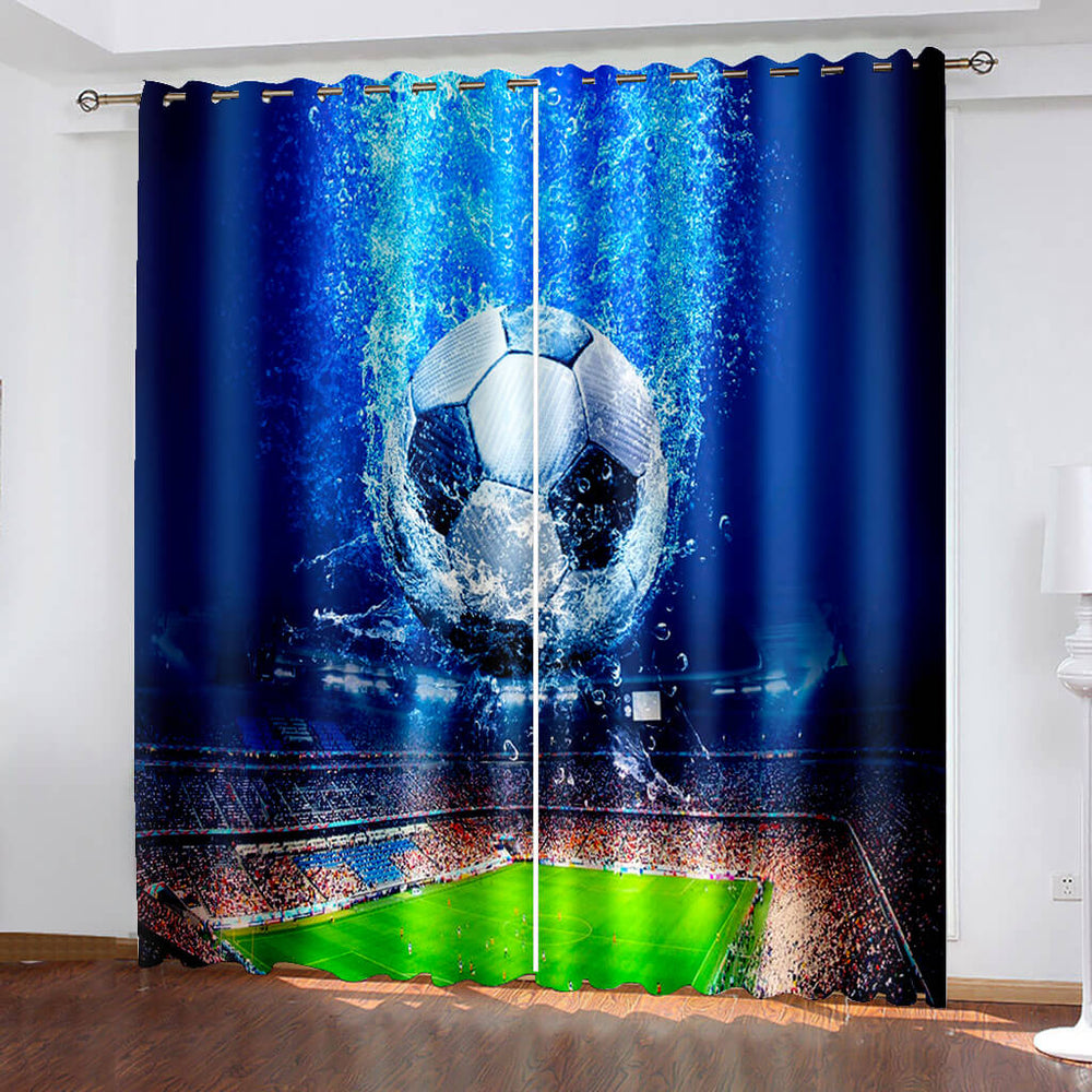 Football Soccer Curtains Blackout Window Drapes (Online Order Only)
