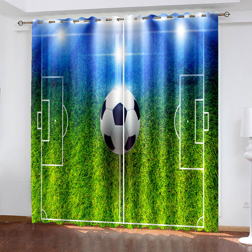 Football Soccer Curtains Blackout Window Drapes (Online Order Only)