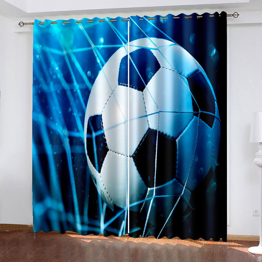 Football Soccer Curtains Blackout Window Drapes (Online Order Only)