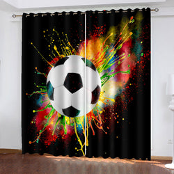 Football Soccer Curtains Blackout Window Drapes (Online Order Only)