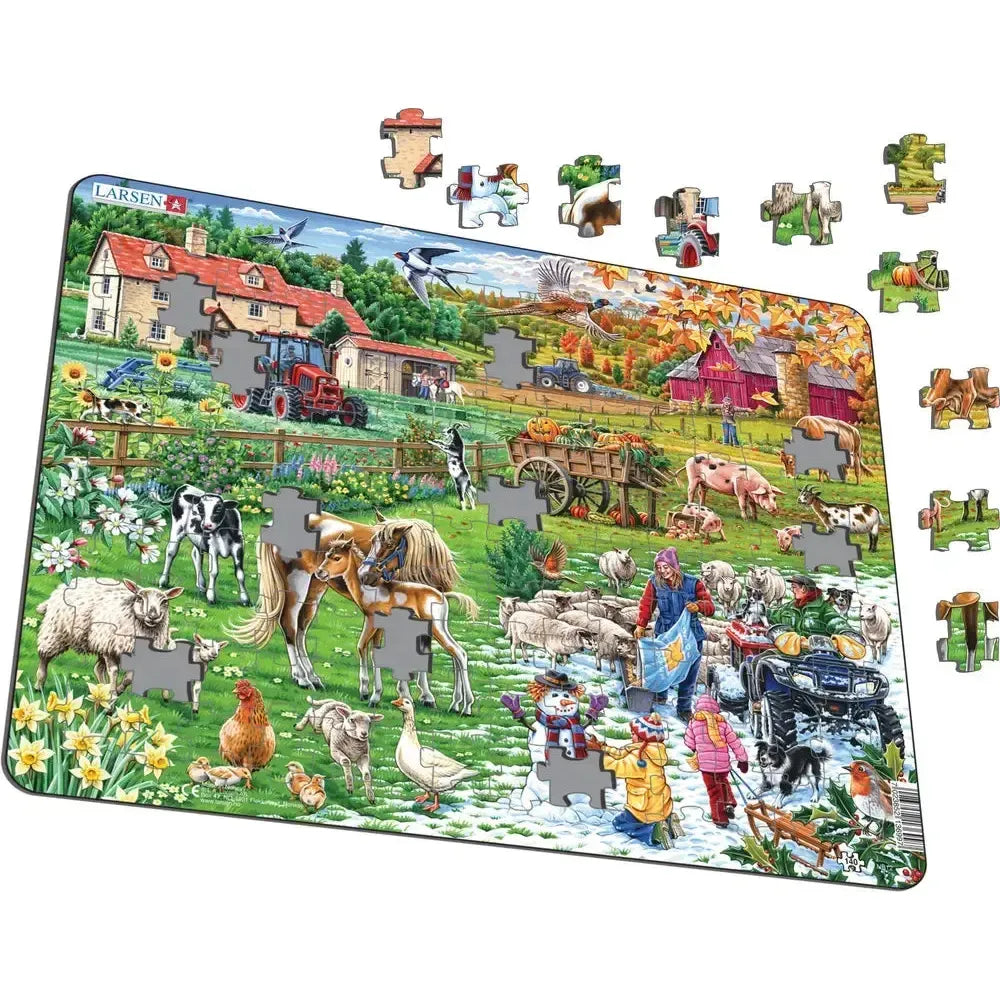 Four Season at the Farm 140 Piece Tray Jigsaw Puzzle Larsen (ONLINE ORDER ONLY)