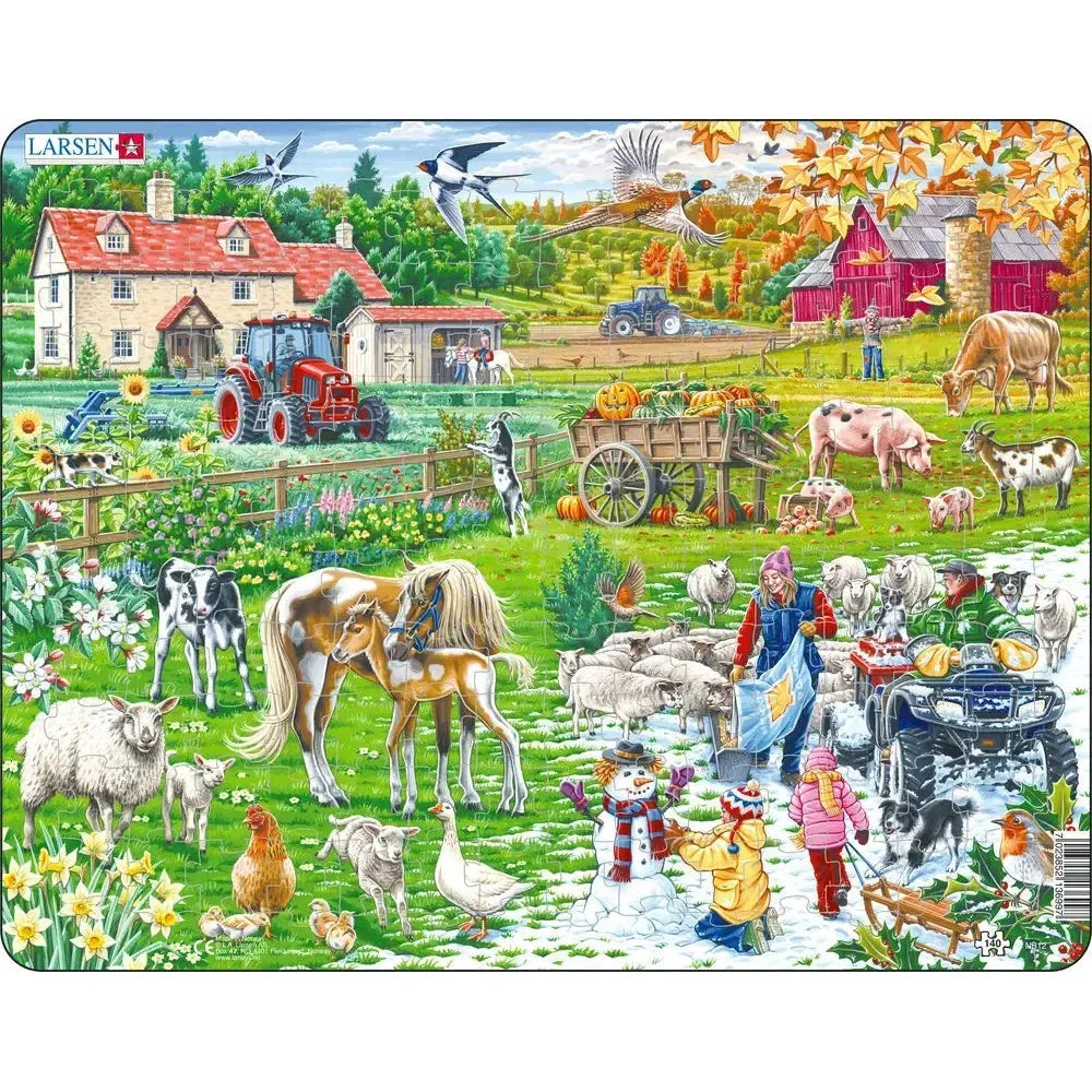 Four Season at the Farm 140 Piece Tray Jigsaw Puzzle Larsen (ONLINE ORDER ONLY)