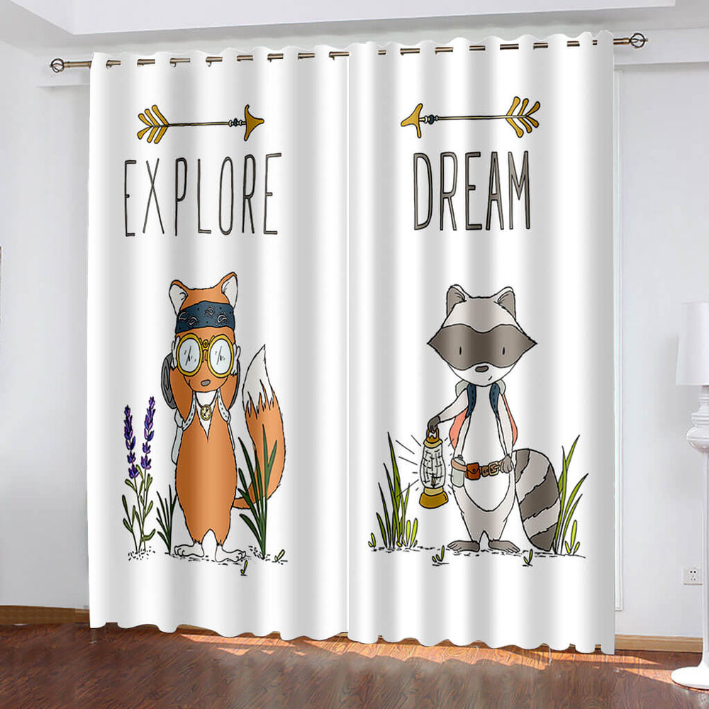 Fox Curtains Blackout Window Treatments Drapes for Room Decoration (Online Order Only)