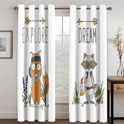 Fox Curtains Blackout Window Treatments Drapes for Room Decoration (Online Order Only)