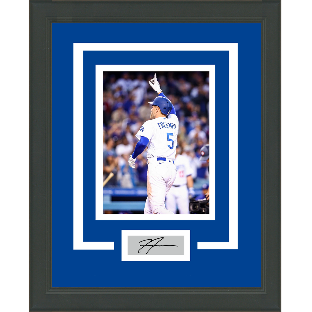 Framed Freddie Freeman Facsimile Laser Engraved Signature Auto Los Angeles Dodgers 11x14 Baseball Photo #2 (ONLINE ORDER ONLY)