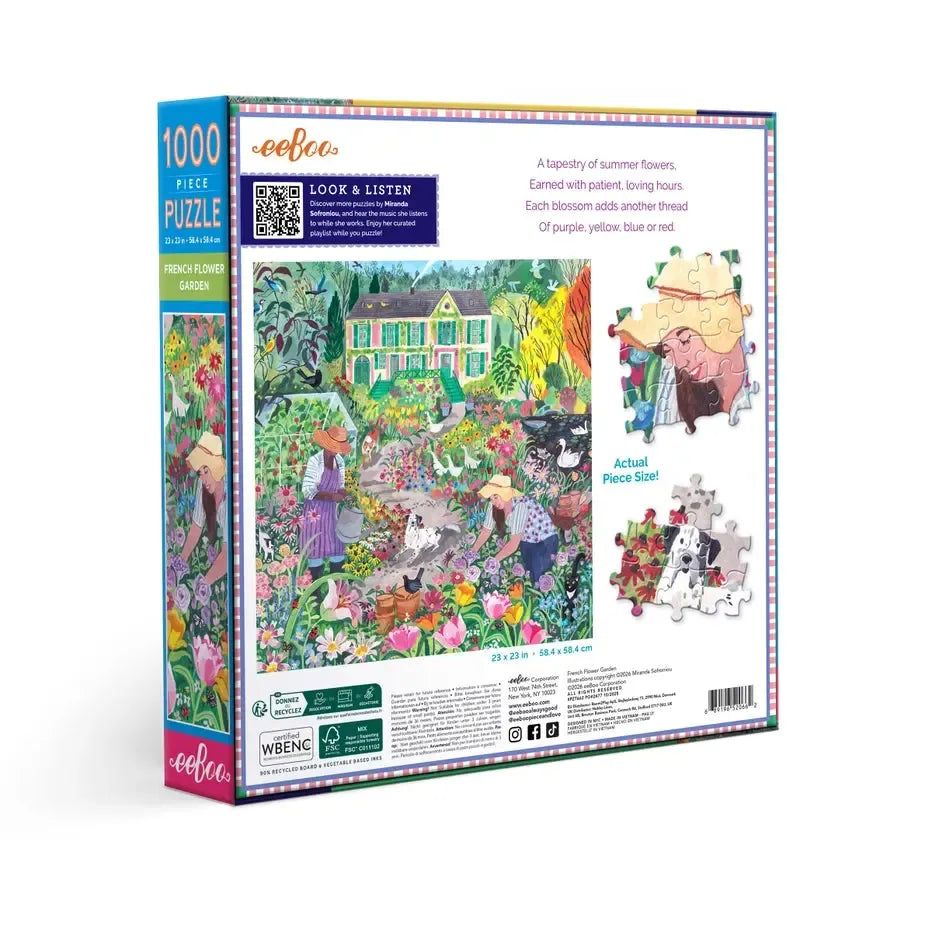 French Flower Garden 1000 Piece Jigsaw Puzzle eeBoo (ONLINE ORDER ONLY)