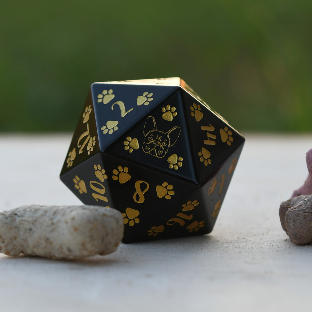 PRE-ORDER || Frenchie Puppy Paws Obsidian 30mm D20
