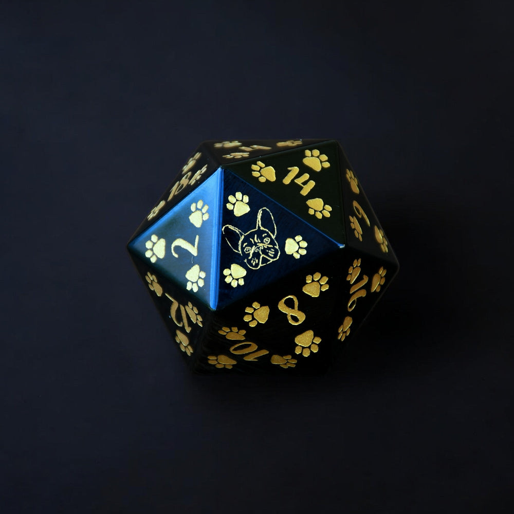 PRE-ORDER || Frenchie Puppy Paws Obsidian 30mm D20
