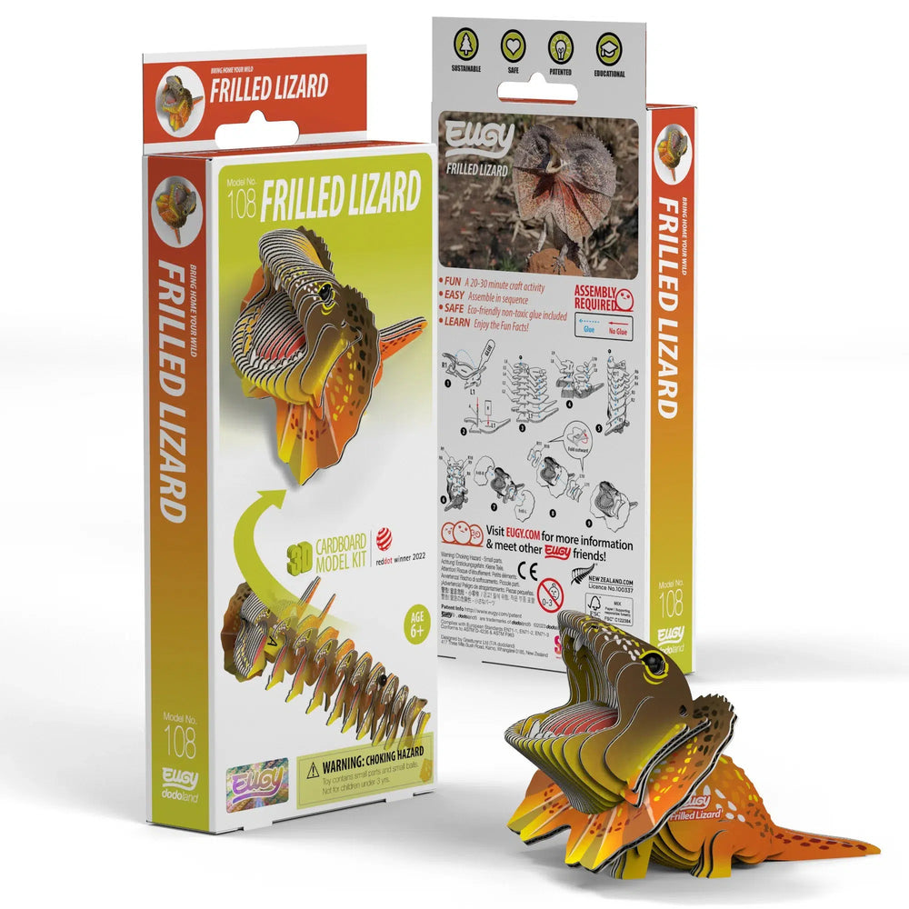 Frilled Lizard 3D Cardboard Model Kit Eugy (ONLINE ORDER ONLY)
