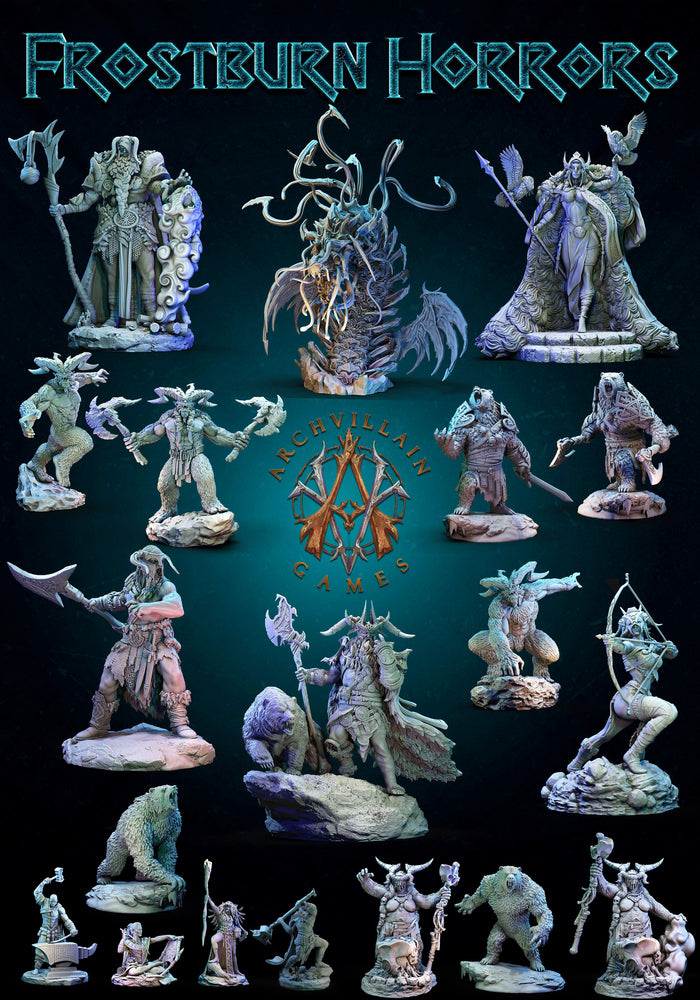 3D Printed Archvillain Games Frostburn Horrors - Frost Giant Berserker 28mm 32mm D&D (Online Only)