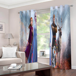 Frozen Elsa Anna Curtains Blackout Window Drapes for Room Decoration (Online Order Only)