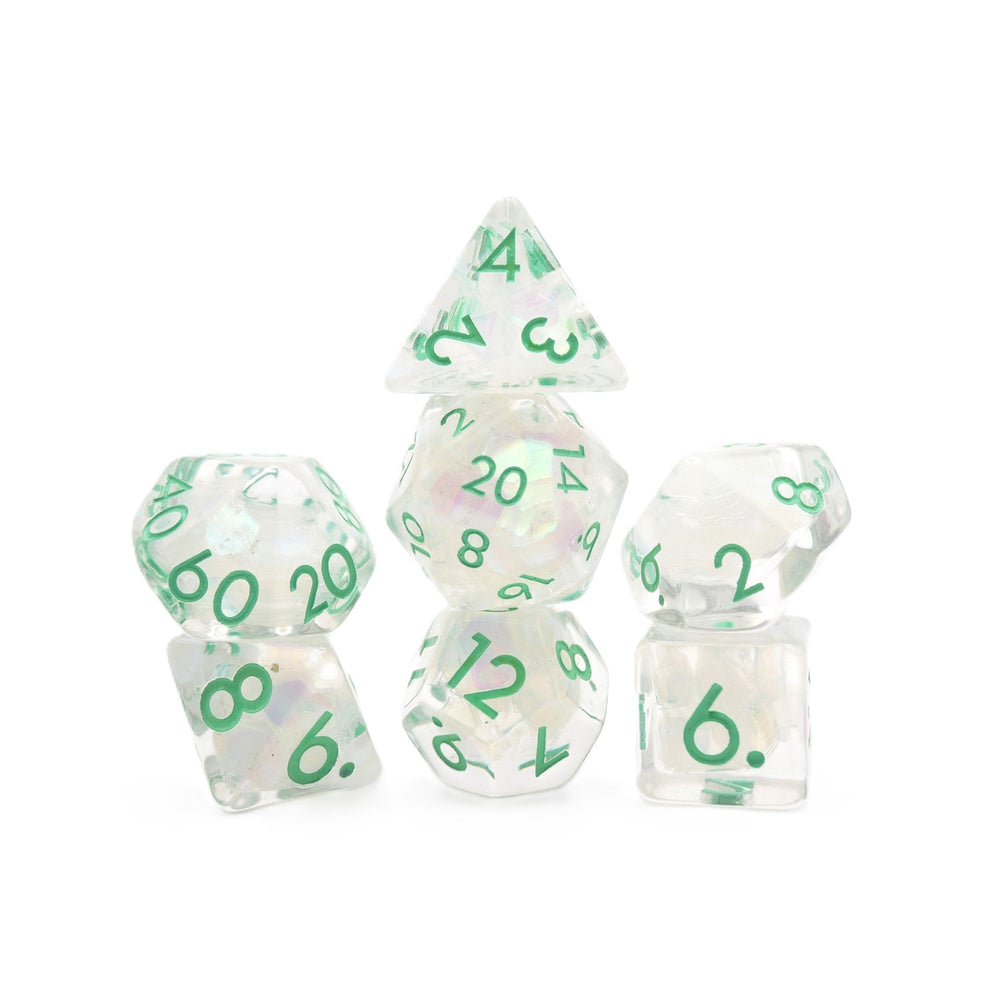 Frosted Meadow - 7 Piece DnD Dice Set | Acrylic RPG Gaming Dice (ONLINE ORDER ONLY)