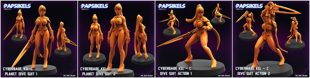 3D Printed Papsikels Cyberbabe Kel C Planet Set May 2024 Cyberpunk 28mm 32mm (Online Only)