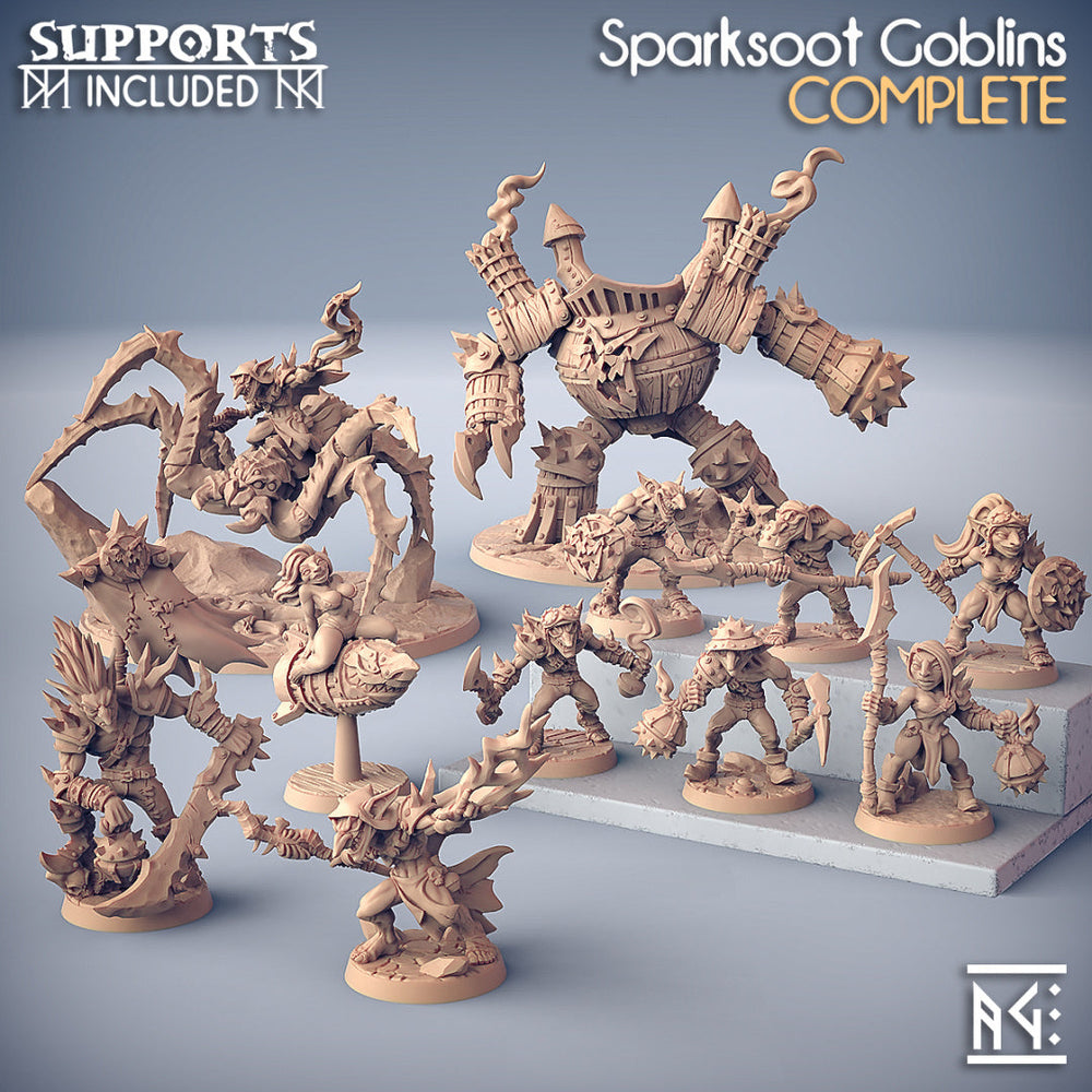 3D Printed Artisan Guild Zipzaap Darkspark Sparksoot Goblin Set 28mm 32mm (Online Only)