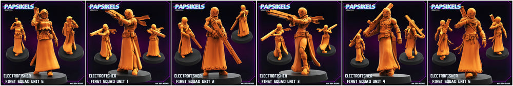 3D Printed Papsikels Electrofisher First Squad Set May 2024 Cyberpunk 28mm 32mm (Online Only)