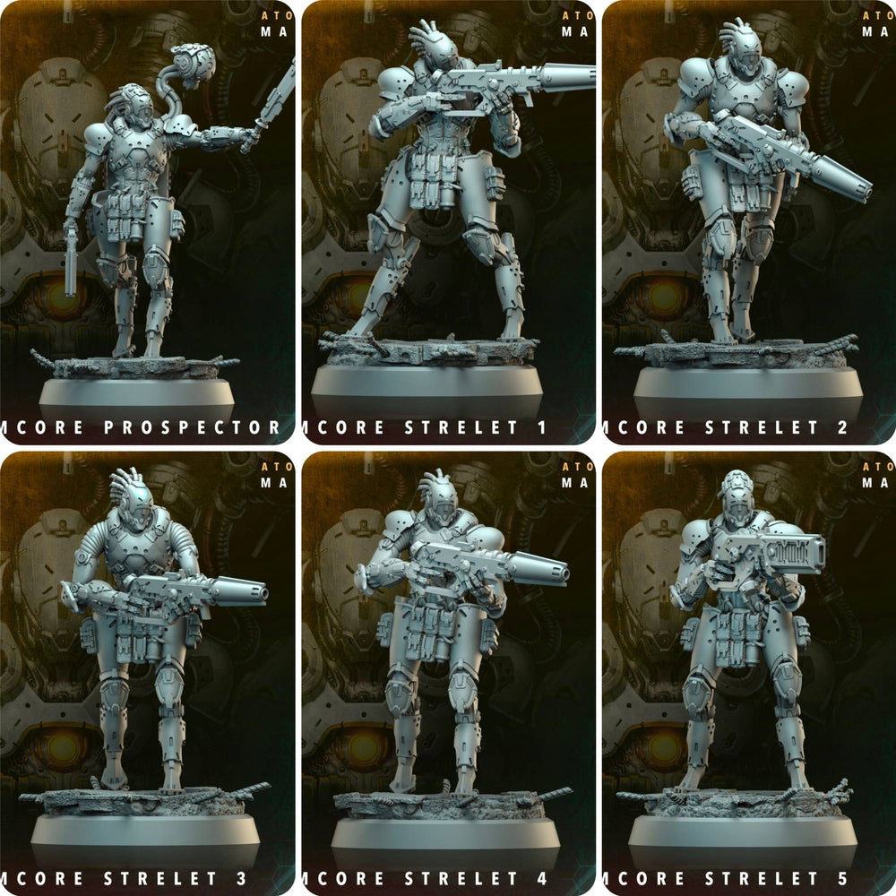 3D Printed Archvillain Games Atomcore Strelets Prospector Atomcore Maniple 28 32mm D&D (Online Only)