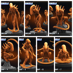 3D Printed Papsikels Xeno Bigchap Nov 2024 Scifi 28mm 32mm (Online Only)