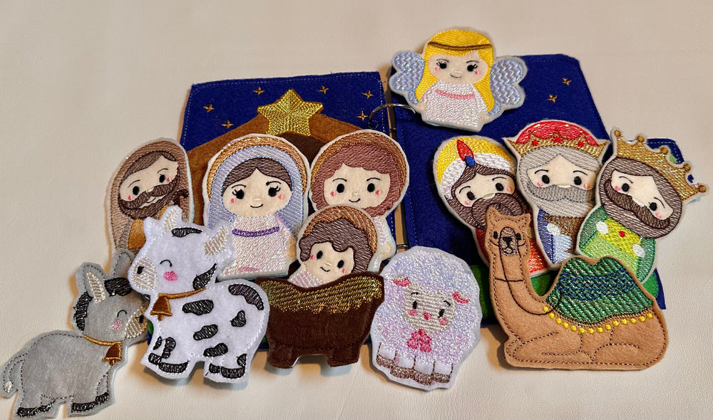 Nativity Finger Puppets Quiet Book, Religious Story Activity for Kids,
Felt and Mylar Christmas Gift (ONLINE ORDER ONLY)