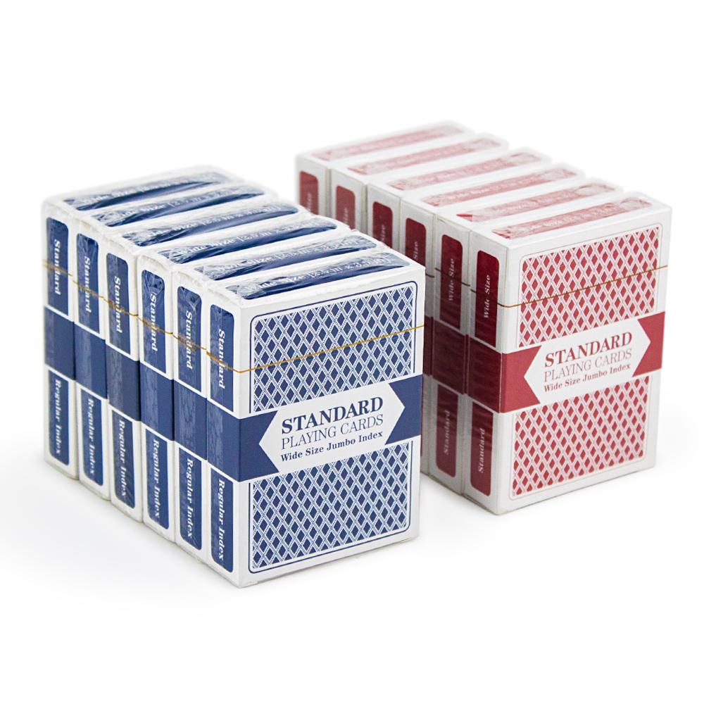 Jumbo Index Playing Cards, 12 Decks Mixed Red/Blue (ONLINE ORDER ONLY)