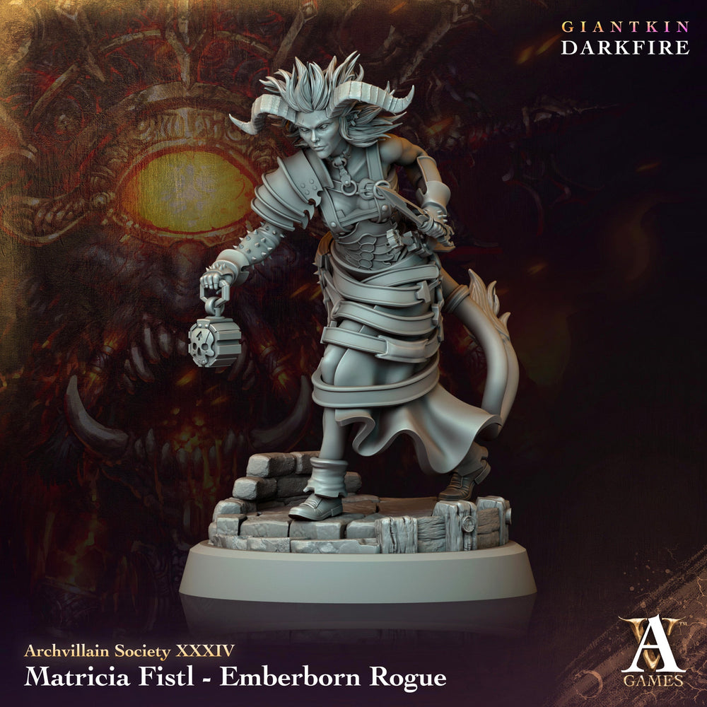 3D Printed Archvillain Games Matricia Fistl Emberborn Rogue Archvillain Society Vol. XXXIV 28 32mm D&D (Online Only)