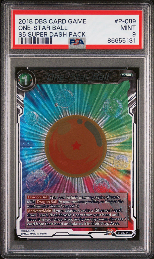 2018 DRAGON BALL SUPER SUPER DASH ONE-STAR BALL #P-089 - PSA 9 (Online Order Only)