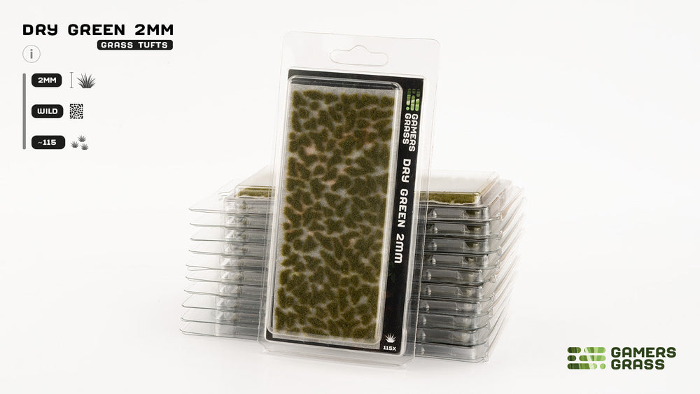 Gamers Grass | Grass Tuft | Dry Green (2mm) (ONLINE ORDER ONLY)