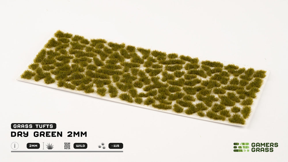 Gamers Grass | Grass Tuft | Dry Green (2mm) (ONLINE ORDER ONLY)