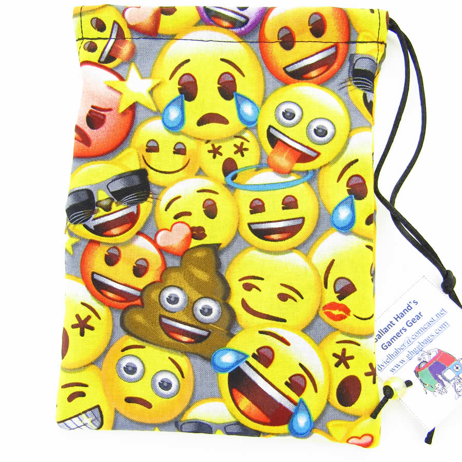GHGCB1032 Emoji Dice Bag Cotton 7inx5in Drawstring (ONLINE ORDER ONLY)