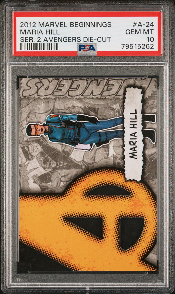 2012 MARVEL BEGINNINGS SERIES 2 AVENGERS DIE-CUT MARIA HILL #A-24 - PSA 10 (Online Order Only)