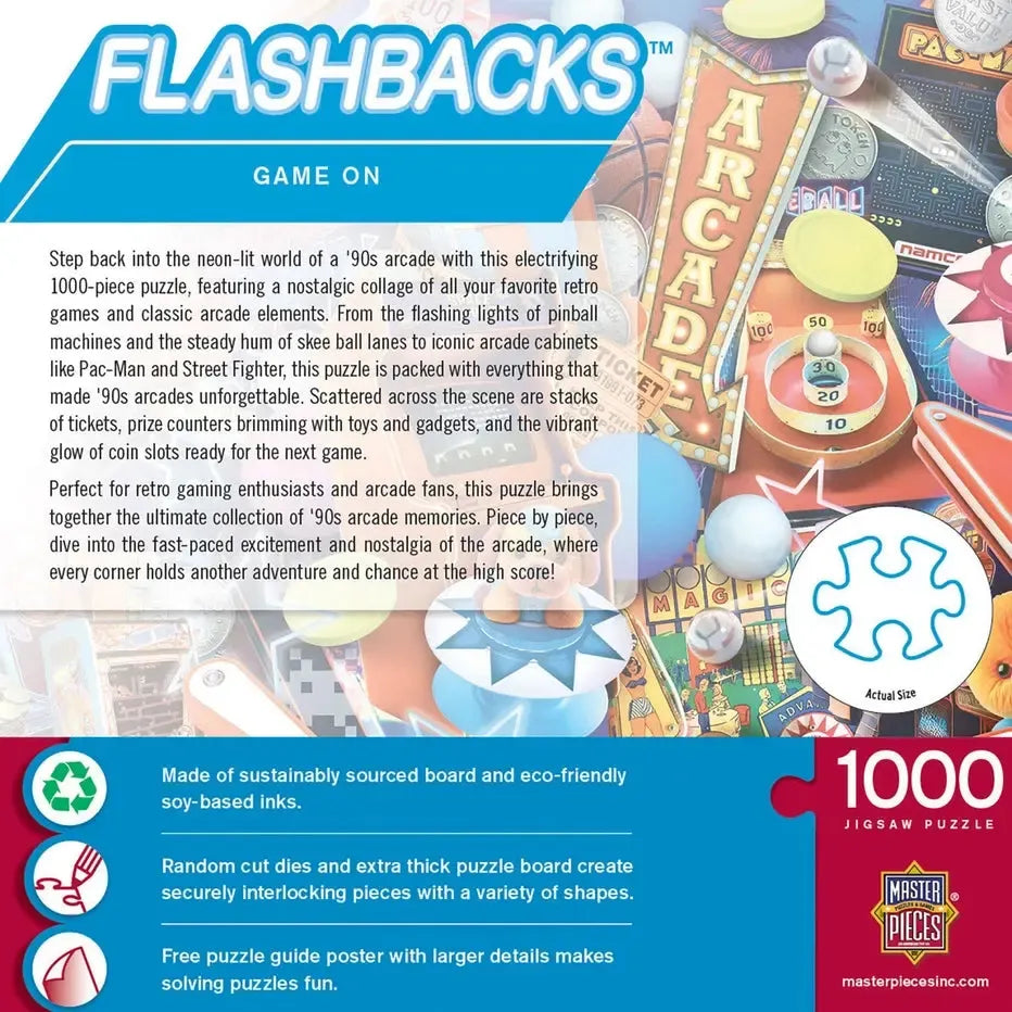 Game On Flashbacks 1000 Piece Jigsaw Puzzle MasterPieces (ONLINE ORDER ONLY)
