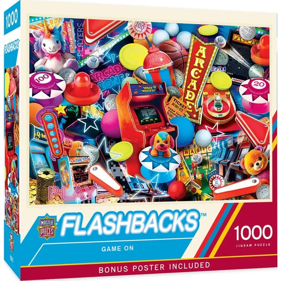 Game On Flashbacks 1000 Piece Jigsaw Puzzle MasterPieces (ONLINE ORDER ONLY)
