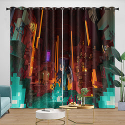 Game Minecraft Curtains Blackout Window Drapes Kids Room Decoration (ONLINE ORDER ONLY)