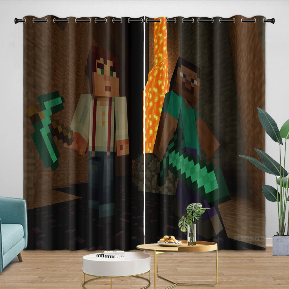 Game Minecraft Curtains Blackout Window Drapes Kids Room Decoration (ONLINE ORDER ONLY)