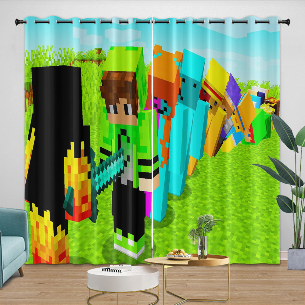 Game Minecraft Curtains Blackout Window Drapes Kids Room Decoration (ONLINE ORDER ONLY)