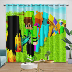 Game Minecraft Curtains Blackout Window Drapes Kids Room Decoration (ONLINE ORDER ONLY)