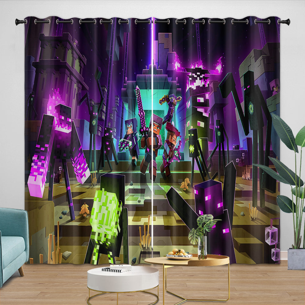 Game Pattern Minecraft Curtains Window Drapes Kids Room Decoration (ONLINE ORDER ONLY)