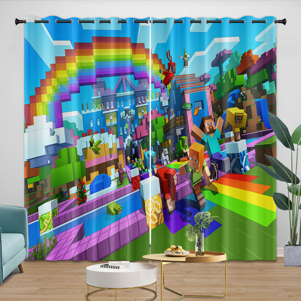 Game Pattern Minecraft Curtains Window Drapes Kids Room Decoration (ONLINE ORDER ONLY)