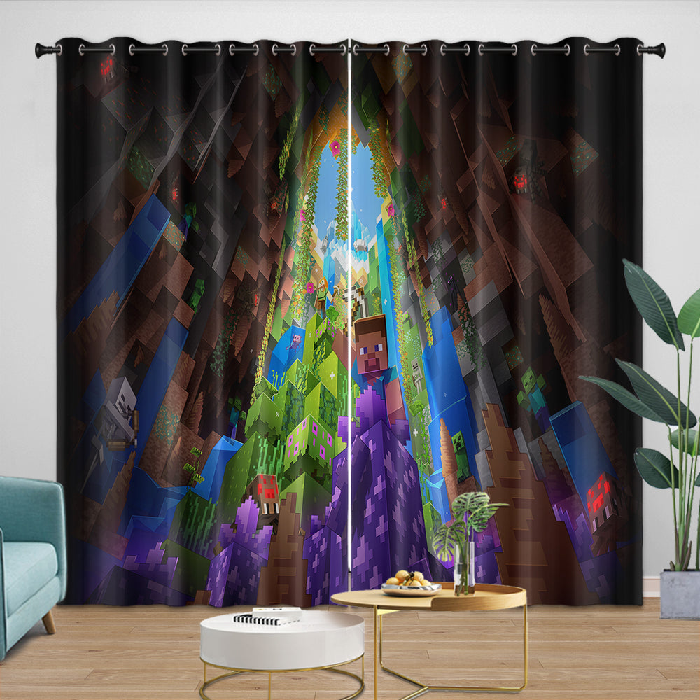 Game Pattern Minecraft Curtains Window Drapes Kids Room Decoration (ONLINE ORDER ONLY)
