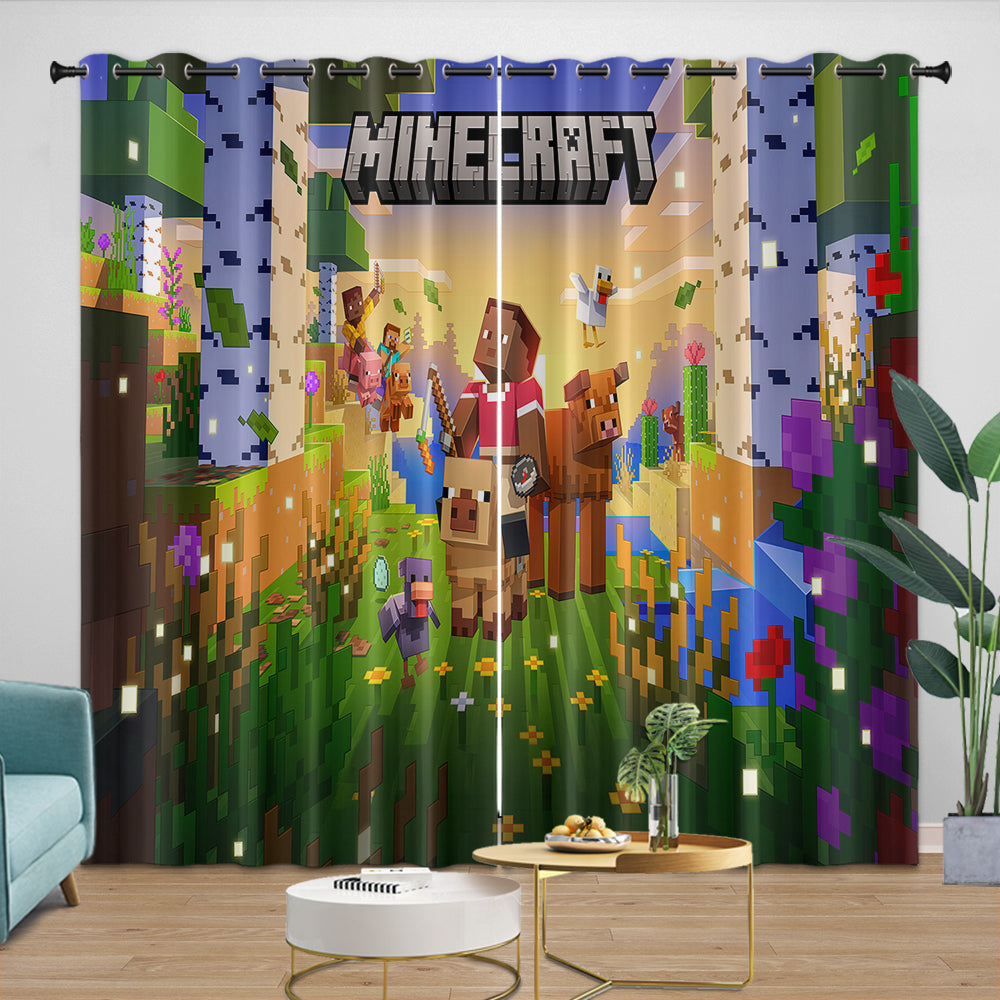 Game Pattern Minecraft Curtains Window Drapes Kids Room Decoration (ONLINE ORDER ONLY)