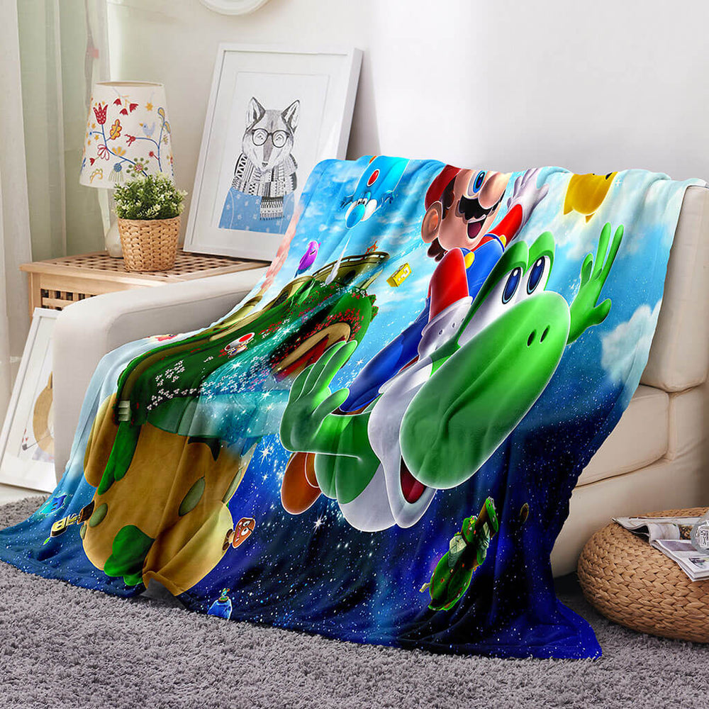 Game Super Mario Blanket Flannel Throw Room Decoration (Online Order Only)