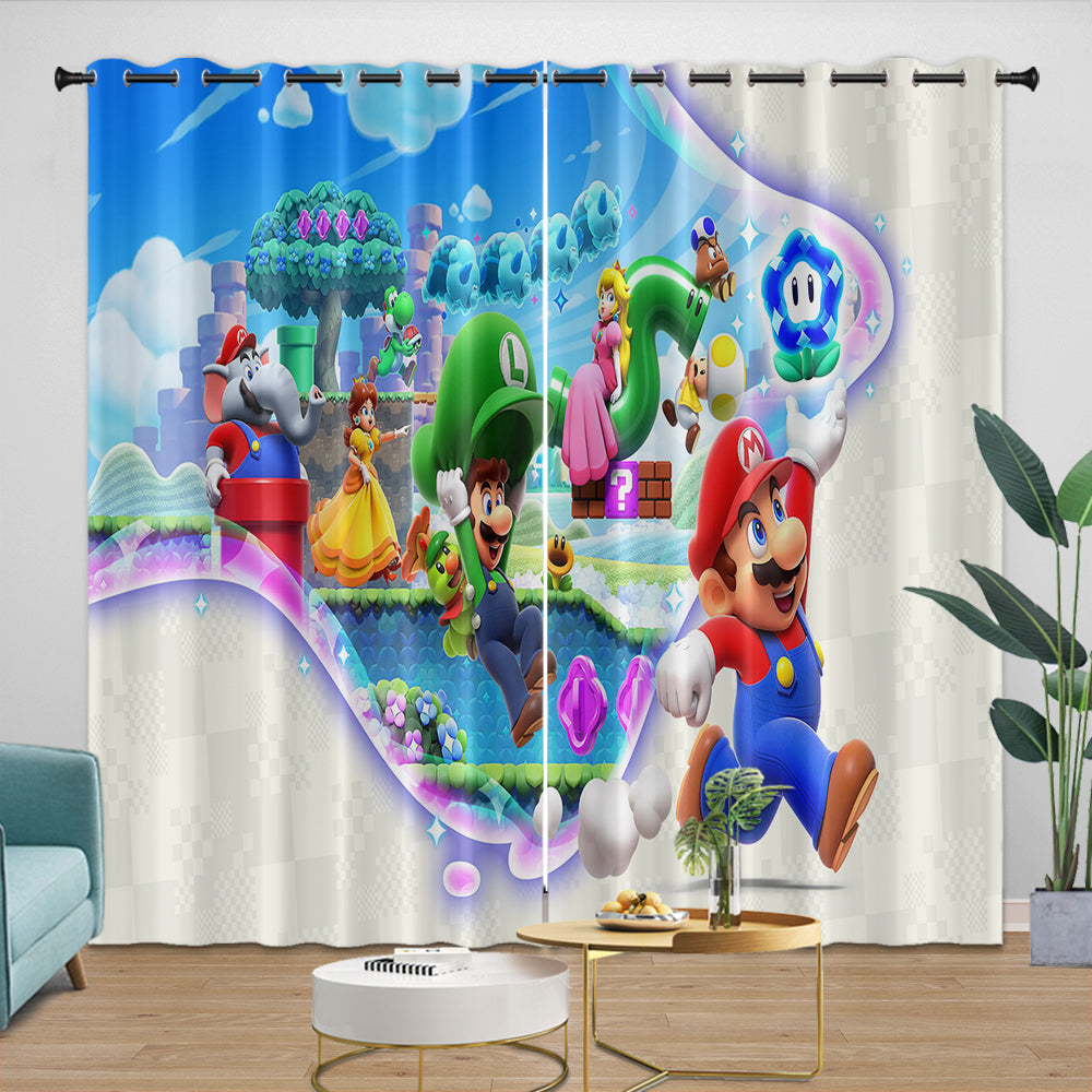 Game Super Mario Curtains Blackout Kids Room Window Drapes (ONLINE ORDER ONLY)