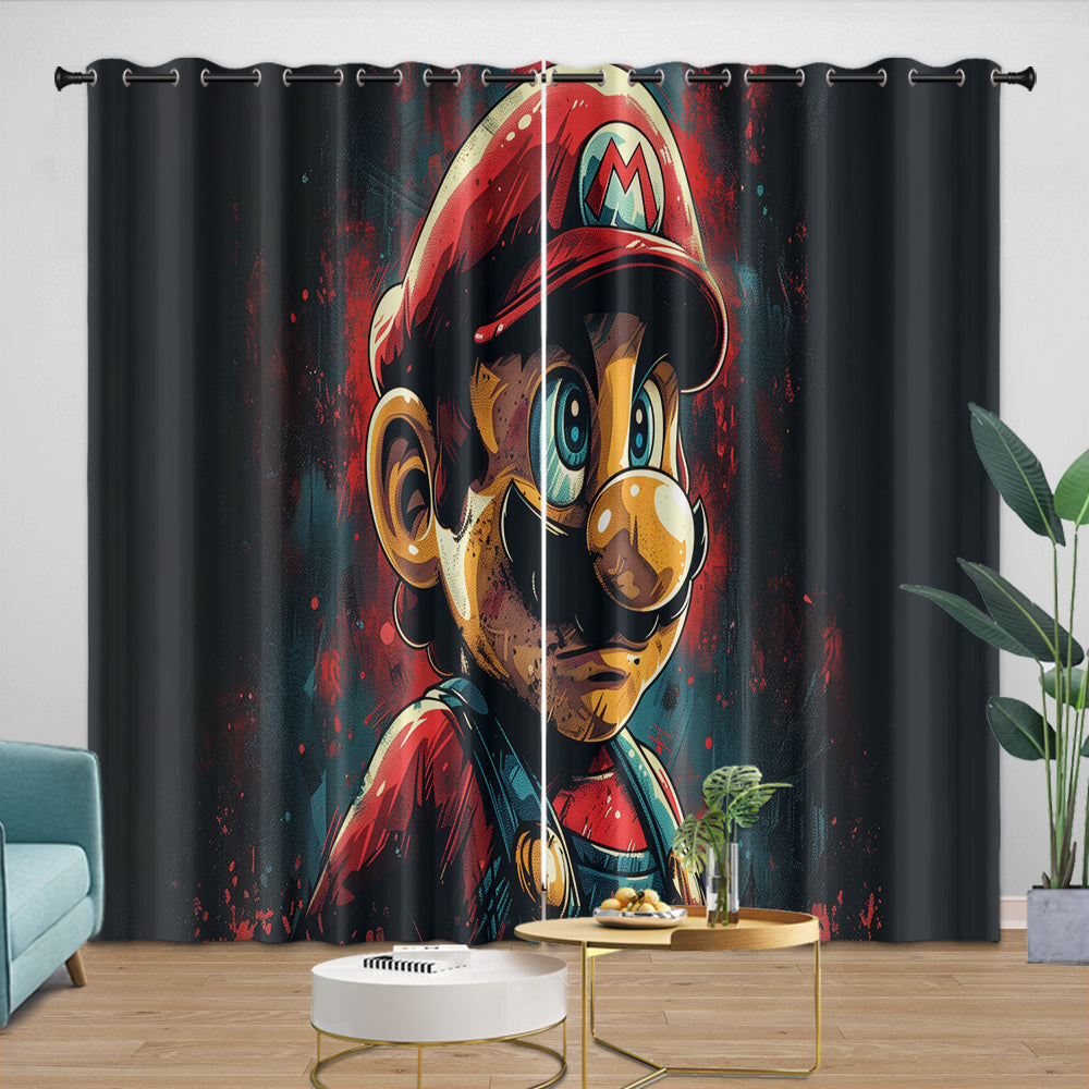 Game Super Mario Curtains Blackout Kids Room Window Drapes (ONLINE ORDER ONLY)