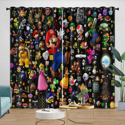 Game Super Mario Curtains Blackout Kids Room Window Drapes (ONLINE ORDER ONLY)