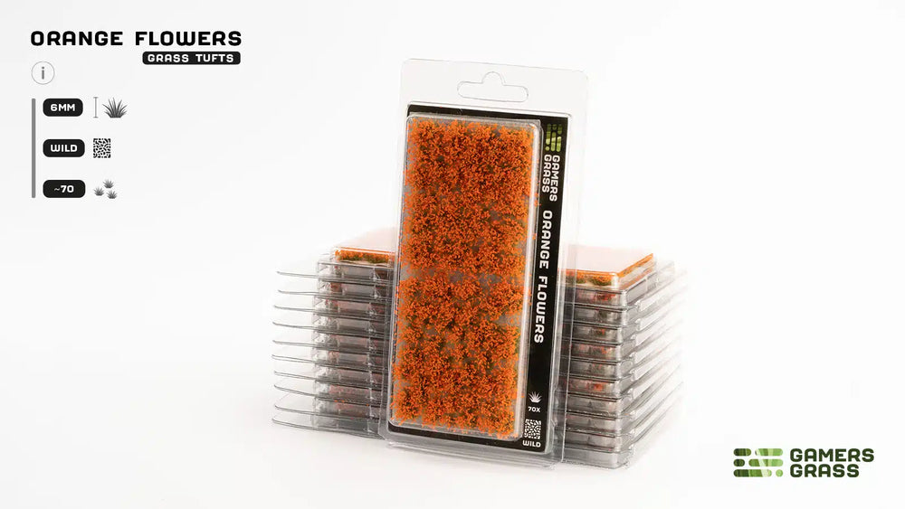 Gamers Grass Tufts: Orange Flowers - Wild