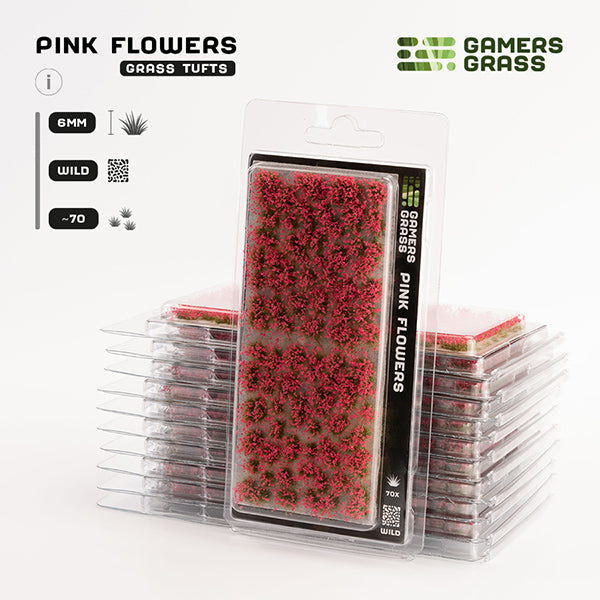 Gamers Grass Tufts: Pink Flowers - Wild