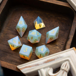Gemstone Opalite Elven Cut DND Dice Set (ONLINE ORDER ONLY)