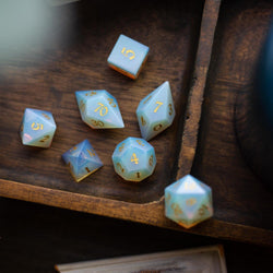Gemstone Opalite Elven Cut DND Dice Set (ONLINE ORDER ONLY)